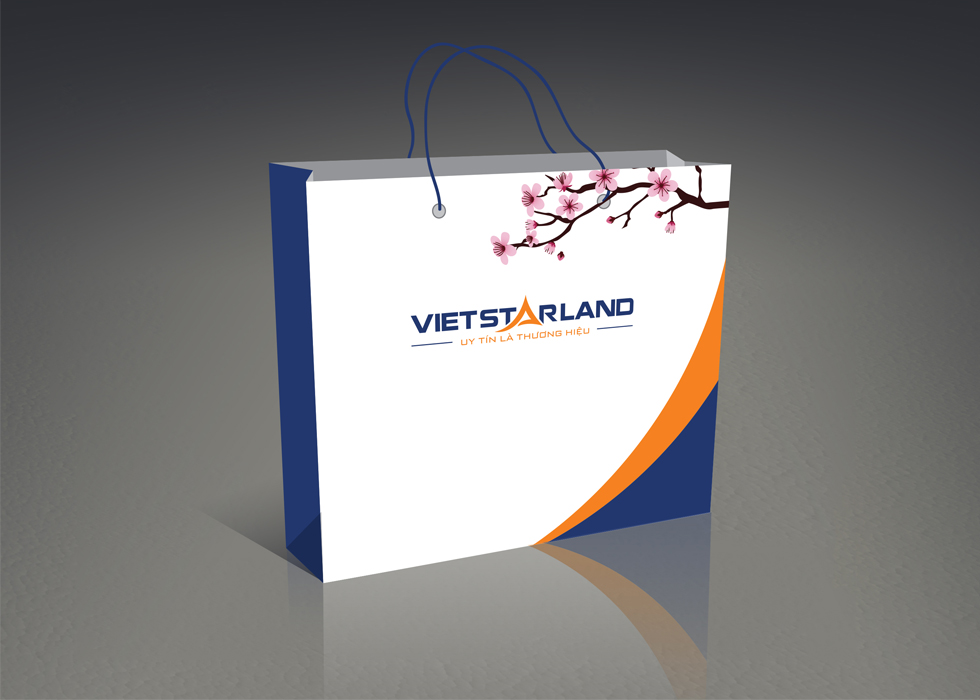 VietstarLand - Thiết kế logo và nhận diện thương hiệu lĩnh vực kinh doanh bất động sản VietstarLand
